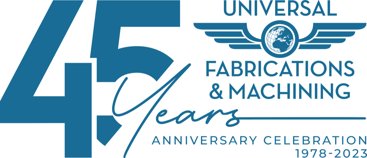 Universal Fabrications 45 year logo