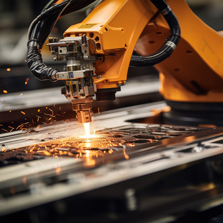 welding robot at construction sheet metal fabricators