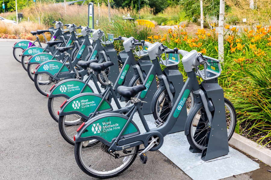 metal docking stations for bikes at Warwickshire University manufactured by metal fabrication company