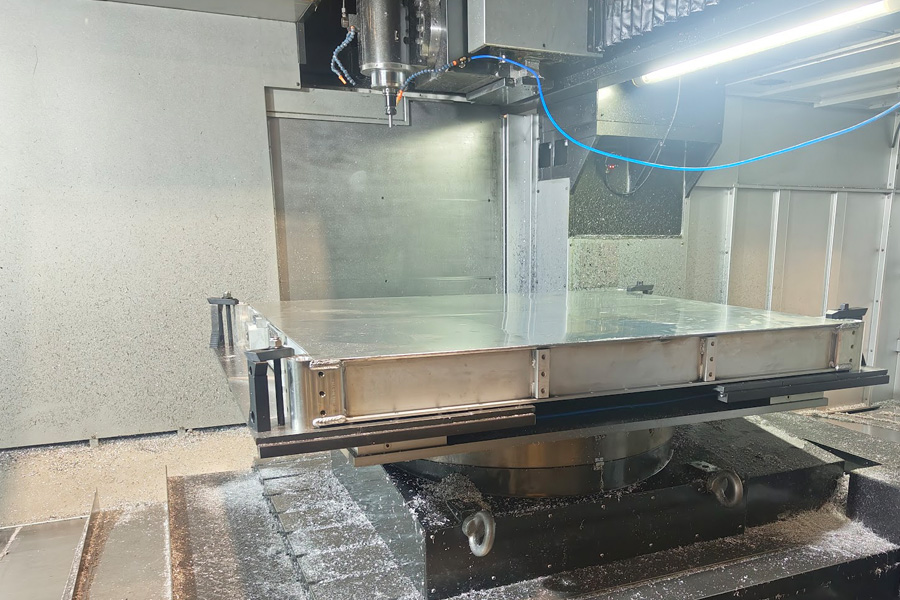 Universal Fabrications dry machining aluminium part 