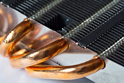 Copper CNC Machining at Universal Fabrications - Aluminium radiator with copper heat pipe 