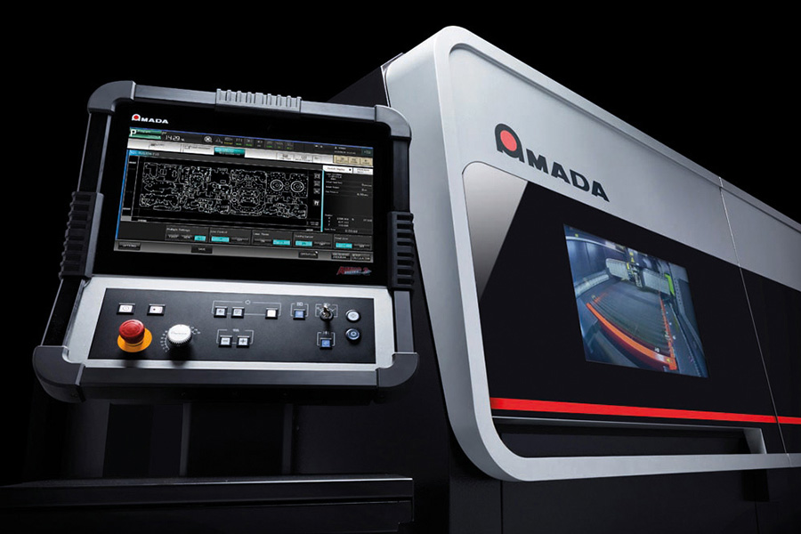 Amada machine used by metal fabricators serving Redditch with aluminium welded fabrications and parts